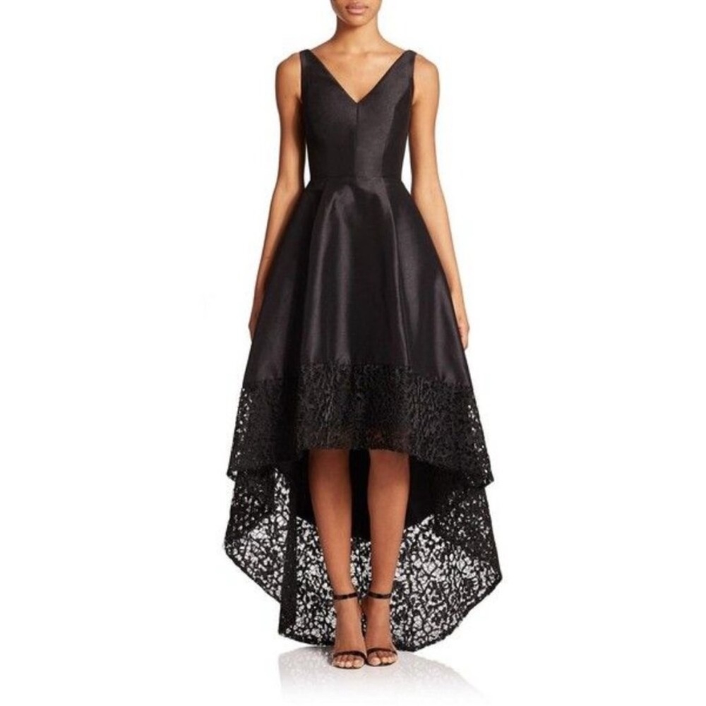 Monique Lhuillier Spideweb Lace High Low Cocktail Dress Size